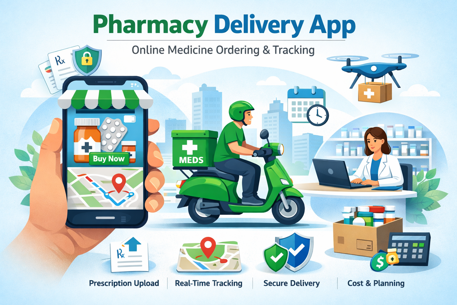 Pharmacy Delivery App for Online Medicine Ordering and Tracking