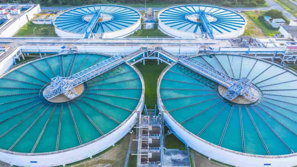 How Efficient Wastewater Treatment Helps Businesses Reduce Costs and Meet Environmental Regulations aerial-view-of-wastewater-treatment-plant